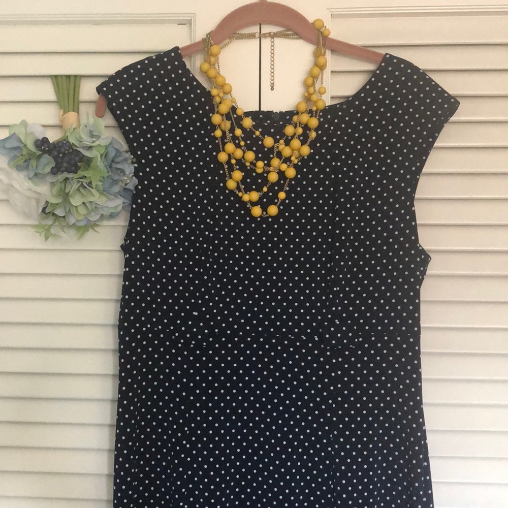Navy blue polka dot dress